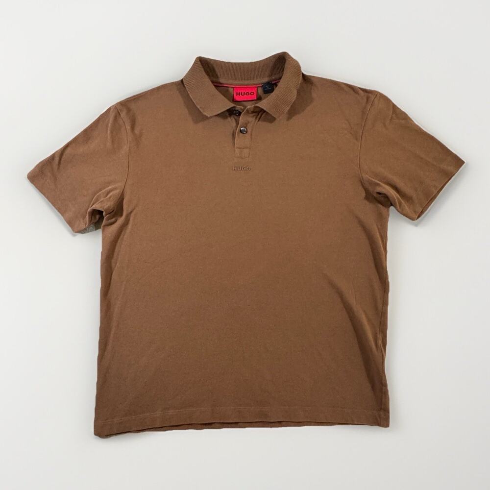 Hugo Mens Brown Short Sleeve Polo Shirt Size M